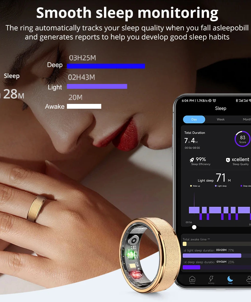 COLMI R10 Smart Ring with Charging Case for Men Women, Health and Sleep Monitor, 5ATM Waterproof, Multi-sport Mode