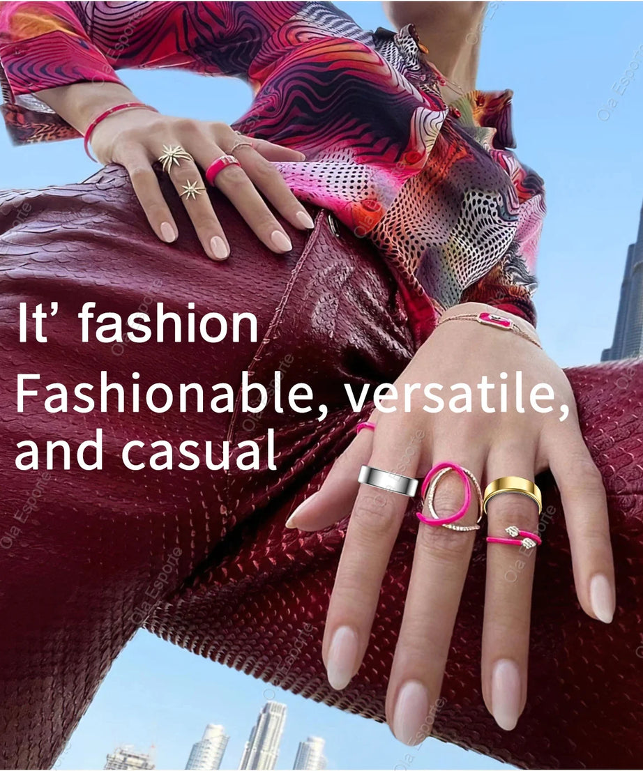 2025 New Smart Ring Men Women, Heart Rate Blood Oxygen and Sleep Monitor Smartring IP68 & 5ATM Waterproof, Multi-sport Mode Ring