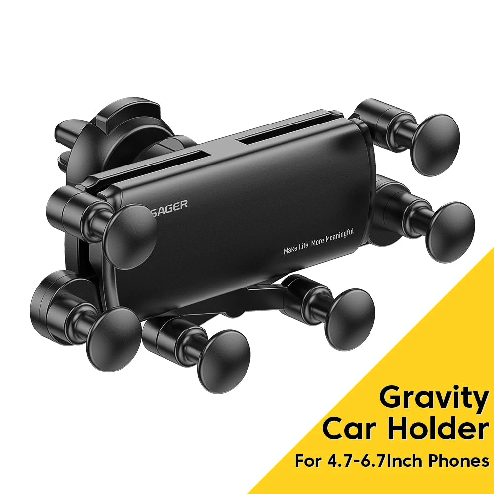 Essager Gravity Car Phone Holder Air Vent Clip Mount Stand GPS SmartPhone Support For iPhone 13 12 Pro Max Xiaomi Huawei Samsung