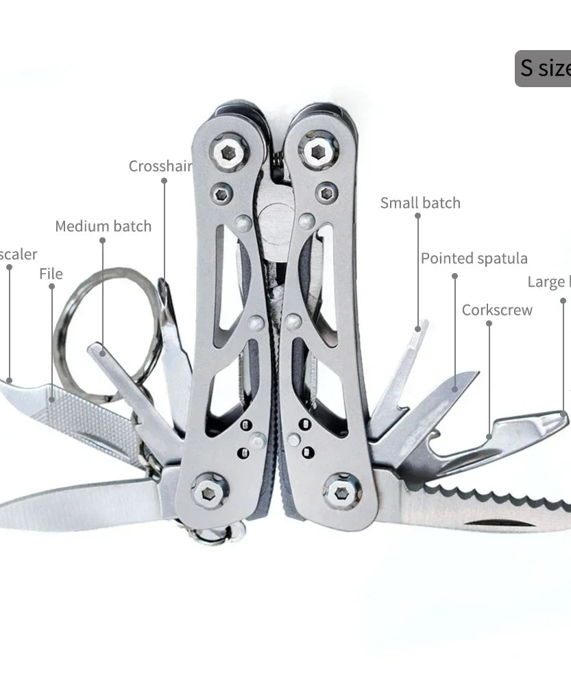 Outdoor Folding Multipurpose Tools Camping Portable Stainless Steel EDC Emergency Survival Knife Clamp Hiking Equipment