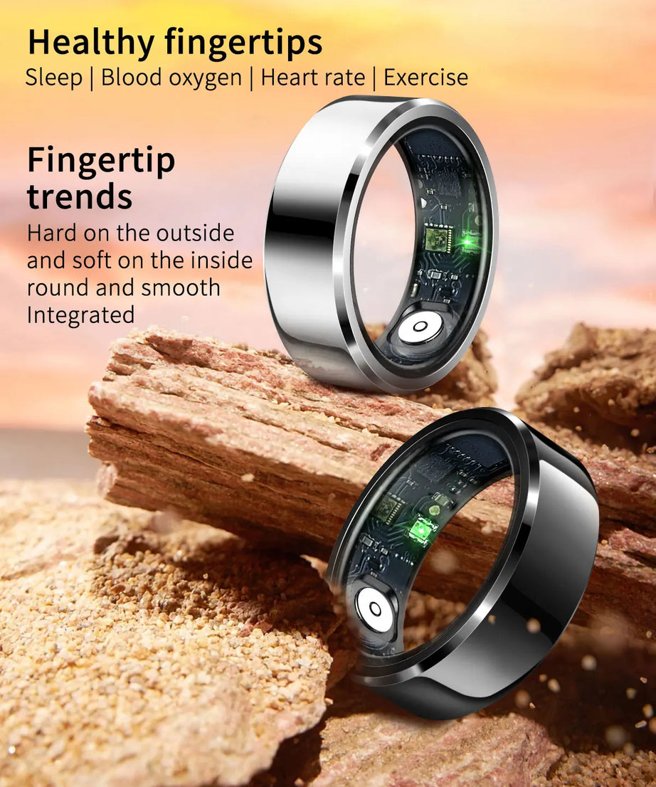 Couple Xiaomi Smart Ring, Bluetooth Sync,Sleep&Heart Rate Tracker, 5ATM Waterproof, Compatible iOS/Android, Men&Women Smart Ring
