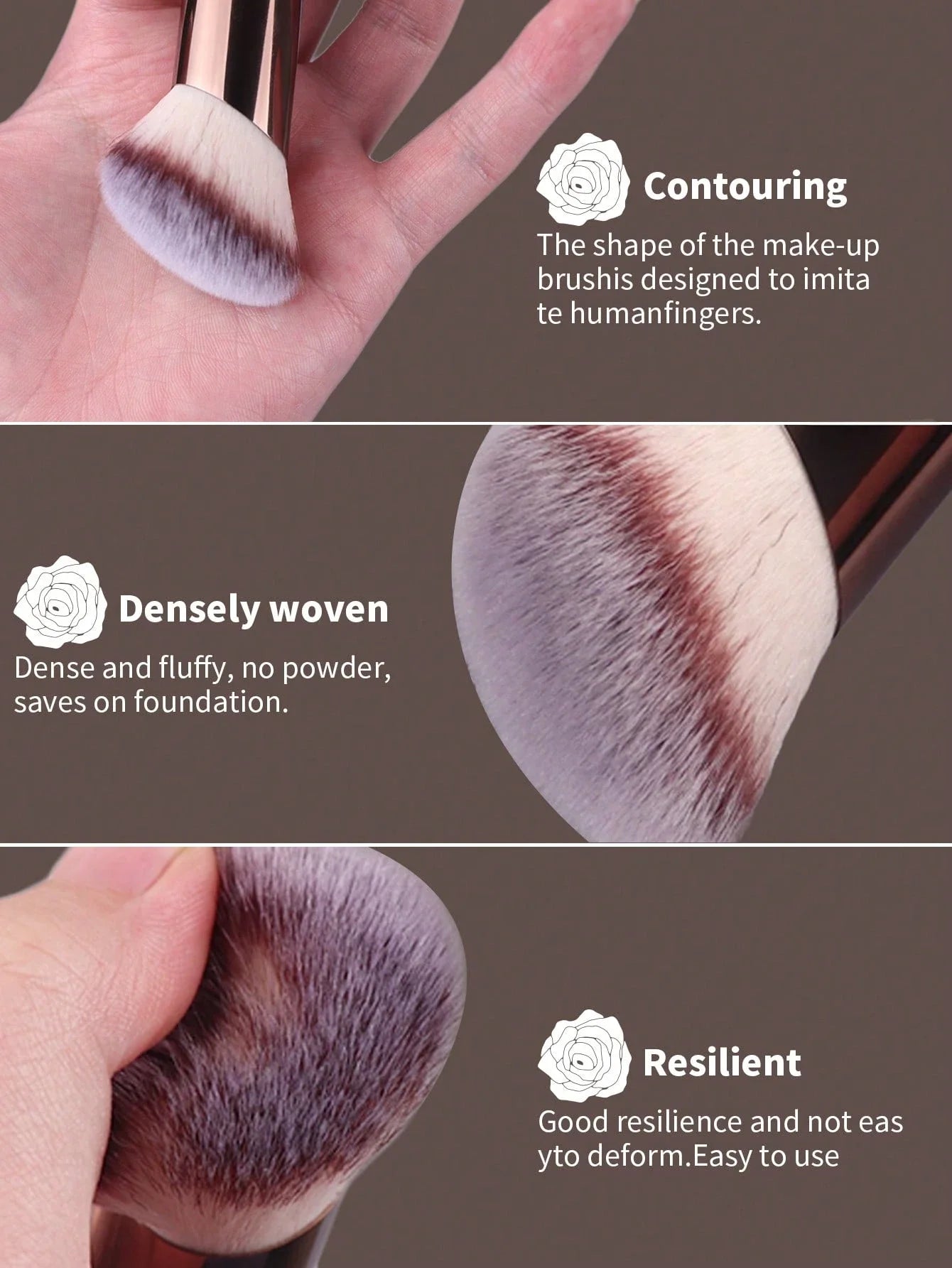 22pcs Professional Makeup Tools Set With Velvet Bag,20pcs Soft Long Aluminum Tube Makeup Brush Set+2pcs Powder Puffs Accessories