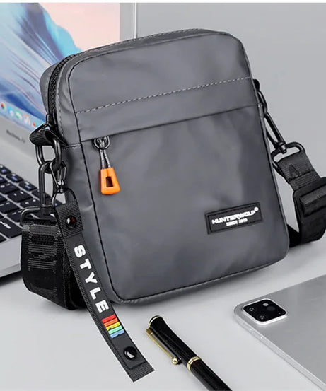 Simple Mini Men Crossbody Bag For Phone Side Bag Casual Waterproof PU Leather Shoulder Bag Business Small Messenger Sling Bags