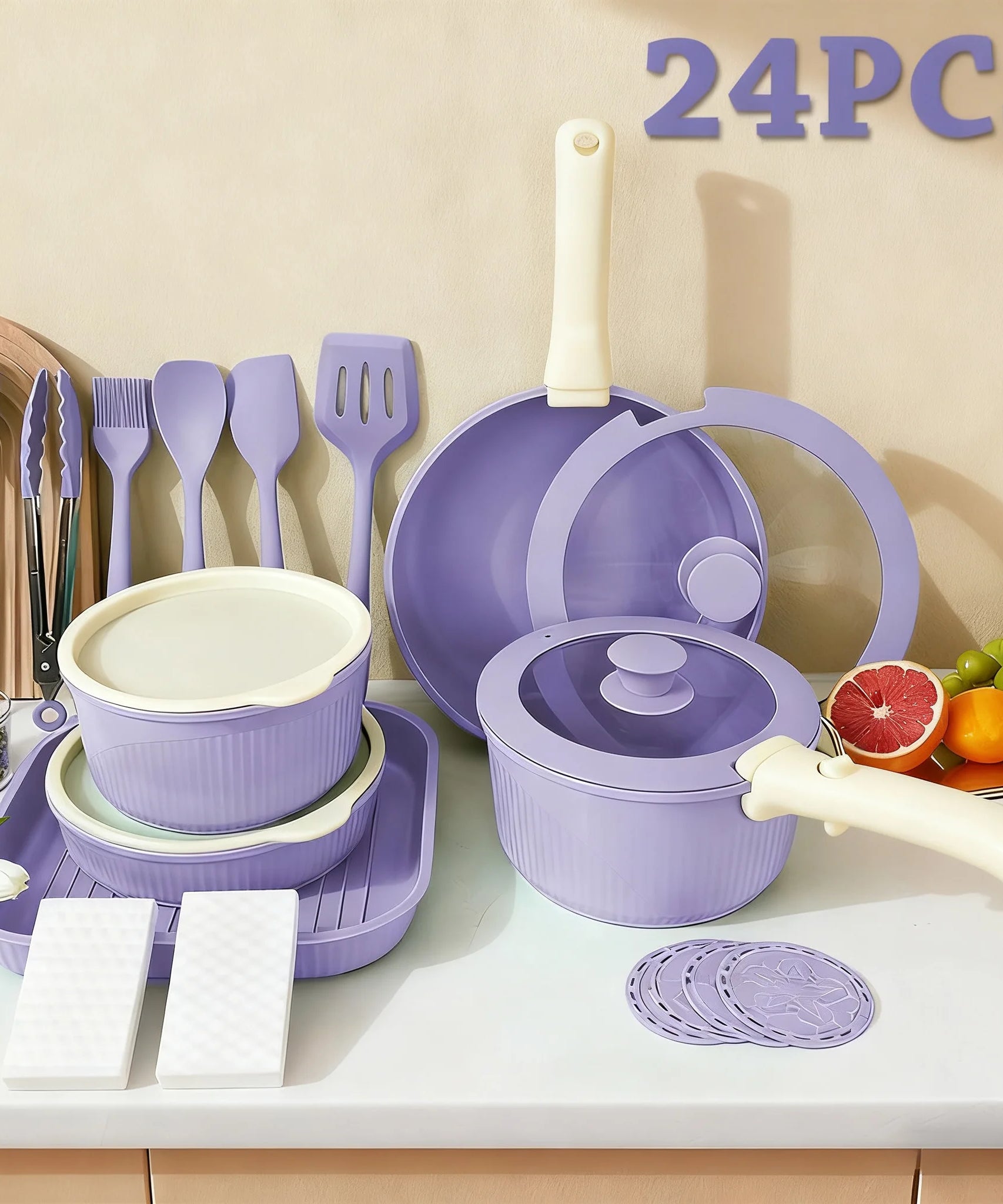 Pots and Pans Set, Nonstick Cookware Set Detachable Handle, Induction Kitchen Cookware Sets , RV Cookware Set, Oven Safe