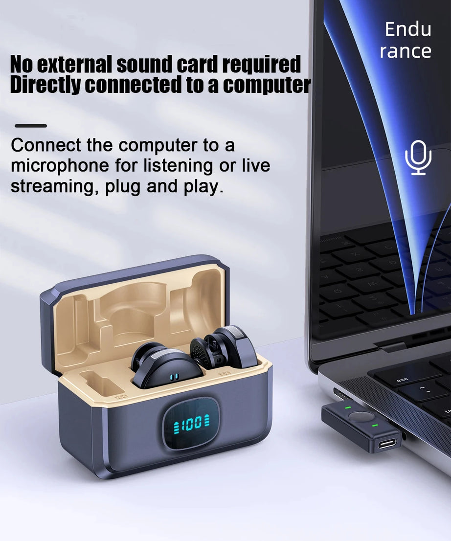 Lavalier Microphone 2.4GHz Wireless Microphone Magnetic Suction Microphone With Charging Case For Video Recording Plug and Play