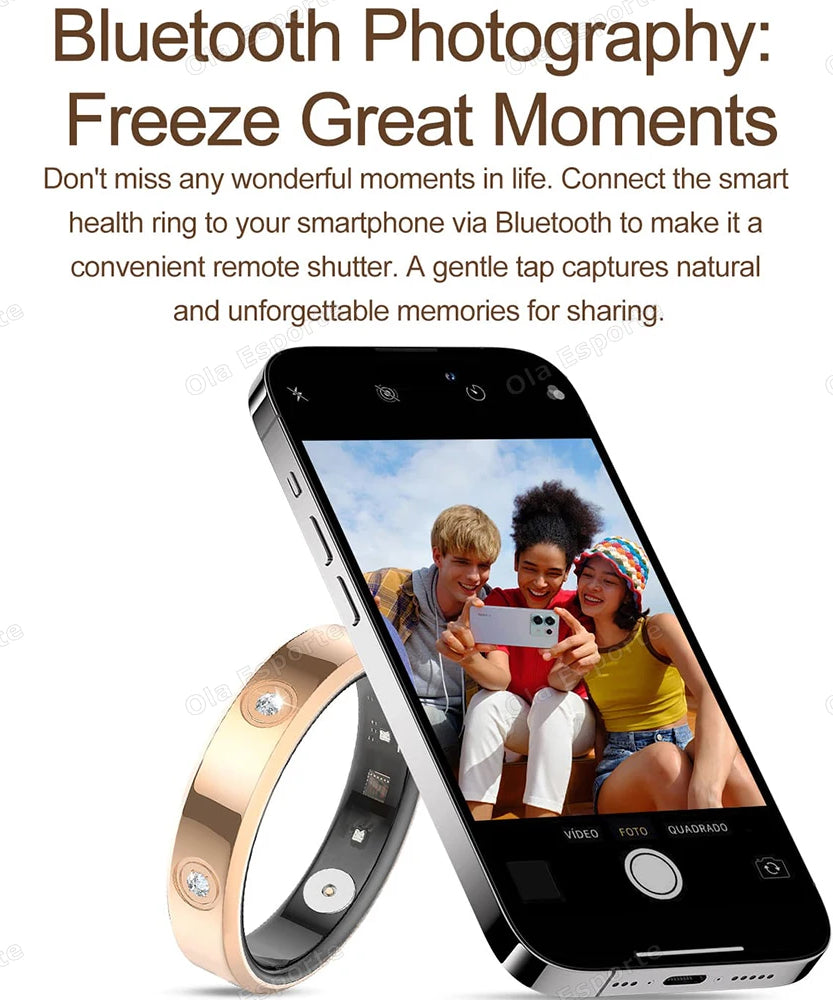 2025 Smart Ring Women Men Super narrow 6.3mm Heart Rate Health Stress measurement Monitor IP68 Waterproof Fashion Sports Rings