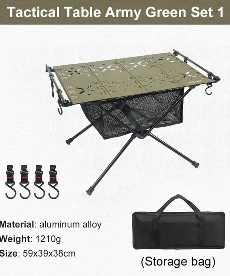 WESTTUNE Camping Folding Table Portable Aluminum Alloy Lightweight Table with Accessories Multifunctional Outdoor Table