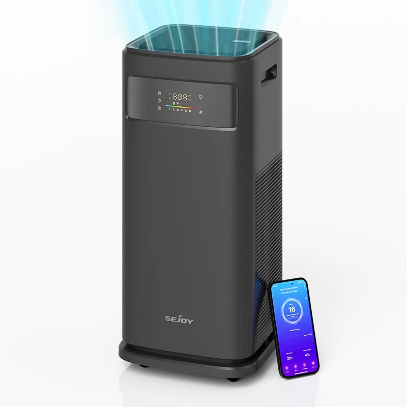 Sejoy Air Purifier for Homes with True HEPA H13 Filter for Home Allergies and Pets Hair, Smokers in Bedroom Cleans Air Automatic