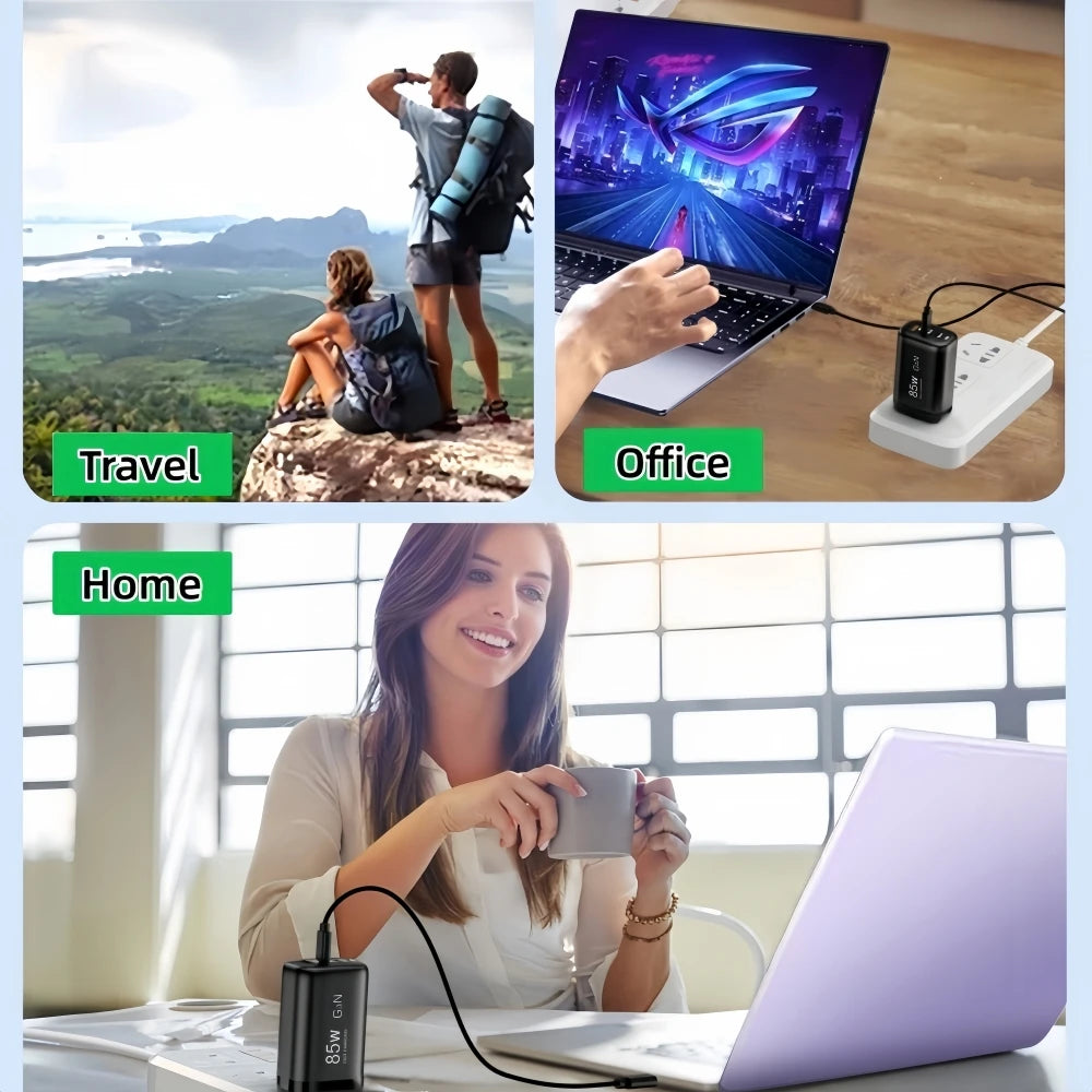 Real 85W GaN USB Type C Charger QC3.0 Quick Charge PPS PD 65W 30W Fast Charging For iPhone 15 14 Pro MacBook Laptop Ipad Samsung