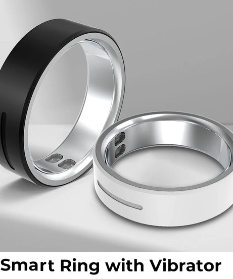 Ceramic Smart Ring with Vibrate Alerts Calls Alarm Notification Vibration, Health and Sleep Monitor 5ATM Waterproof Ring for Men