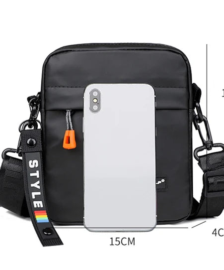 Simple Mini Men Crossbody Bag For Phone Side Bag Casual Waterproof PU Leather Shoulder Bag Business Small Messenger Sling Bags