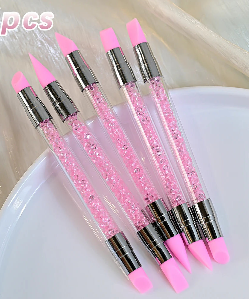 4/6/10Pcs Set Nail Art Stamp Pen DIY Floral Butterfly Nail Graffiti Nail Dotting Tools Polishing Painting Drawing Manicure Tools