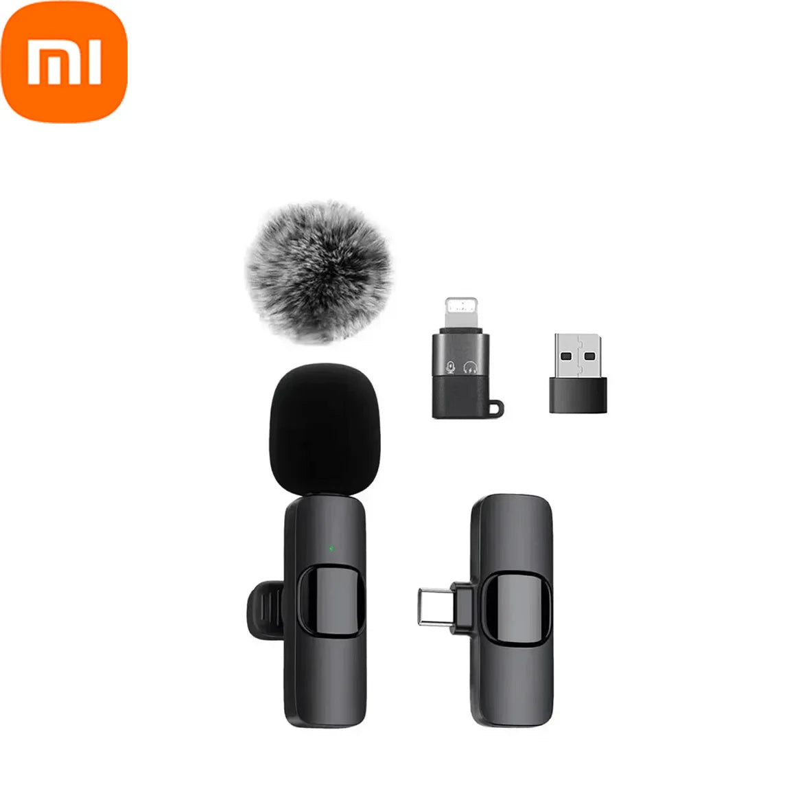 Xiaomi Wireless Lavalier Microphone Mini Portable Audio Video Recording Mic for iPhone Android Live Broadcast Gaming