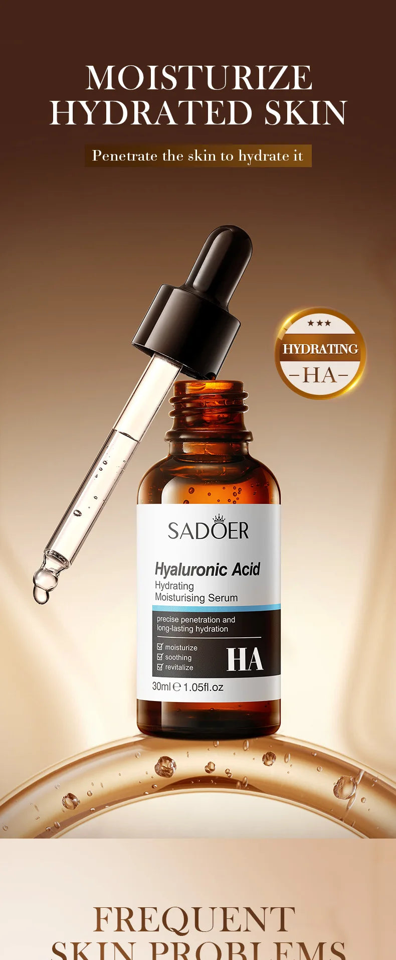 1/3pcs SADOER Salicylic Acid Centella Asiatica Hyaluronic Acid Serum for Face Moisturizing Hydrating Facial Essence 30ml
