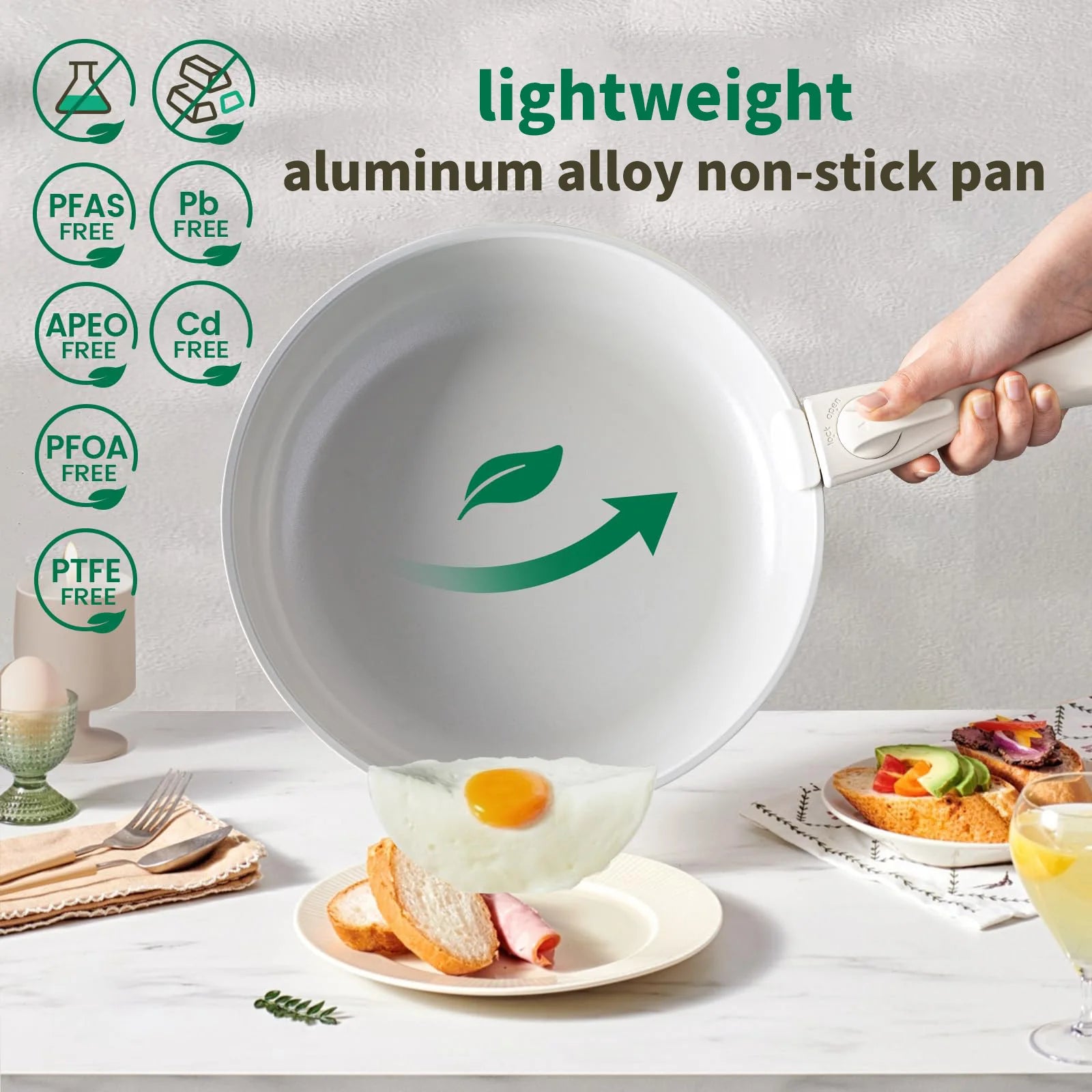 Pots and Pans Set, Nonstick Cookware Set Detachable Handle, Induction Kitchen Cookware Sets , RV Cookware Set, Oven Safe