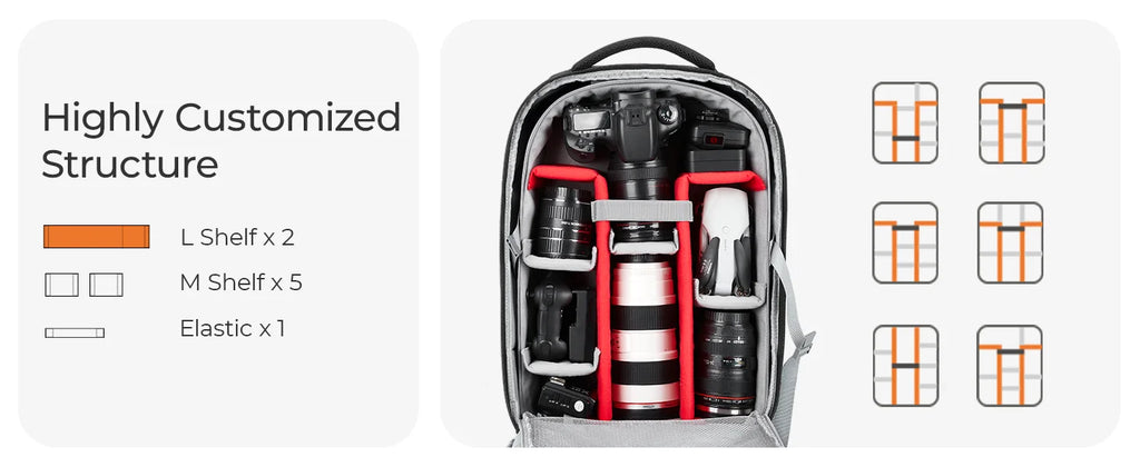 BAGSMART Rolling Camera Bag Photographer Backpack for DSLRs Professional Roller Photo Bags Photographic Rolling Travel Suitcase