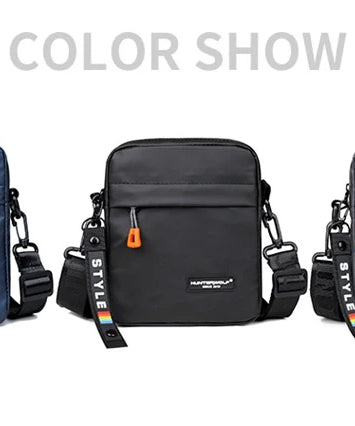 Simple Mini Men Crossbody Bag For Phone Side Bag Casual Waterproof PU Leather Shoulder Bag Business Small Messenger Sling Bags