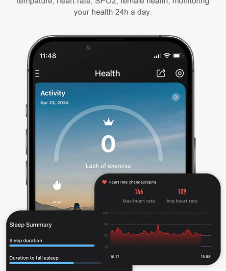 R09 Smart Ring Men Women with Charging Case,Heart Rate Blood Oxygen,Skin Temperature Monitor,5ATM Waterproof For Android iOS