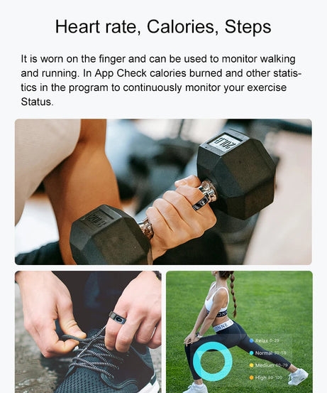 R08 Smart Ring For Men Women Touch Control Function Health Monitor IP68 5ATM Waterproof Skin Temperature Measure Smart Ring New