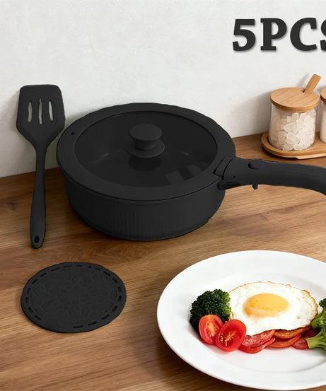 Pots and Pans Set, Nonstick Cookware Set Detachable Handle, Induction Kitchen Cookware Sets , RV Cookware Set, Oven Safe