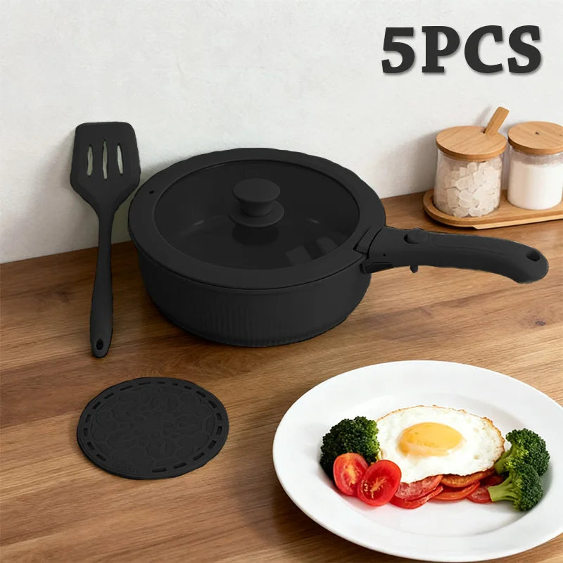 Pots and Pans Set, Nonstick Cookware Set Detachable Handle, Induction Kitchen Cookware Sets , RV Cookware Set, Oven Safe