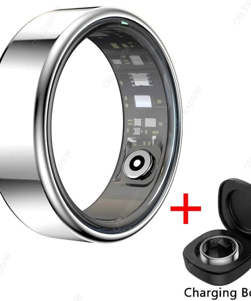 2025 New Smart Ring Men Women, Heart Rate Blood Oxygen and Sleep Monitor Smartring IP68 & 5ATM Waterproof, Multi-sport Mode Ring