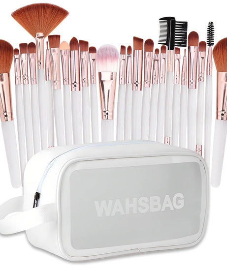 25-Piece Professional Makeup Brush Set with Portable Makeup Bag, Full Face Tools for Beginners and Professionals