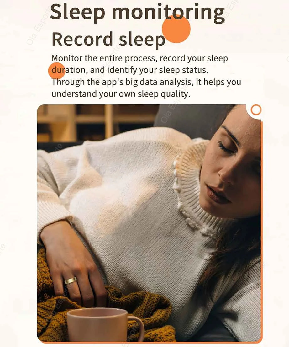 2025 New Smart Ring Men Women, Heart Rate Blood Oxygen and Sleep Monitor Smartring IP68 & 5ATM Waterproof, Multi-sport Mode Ring