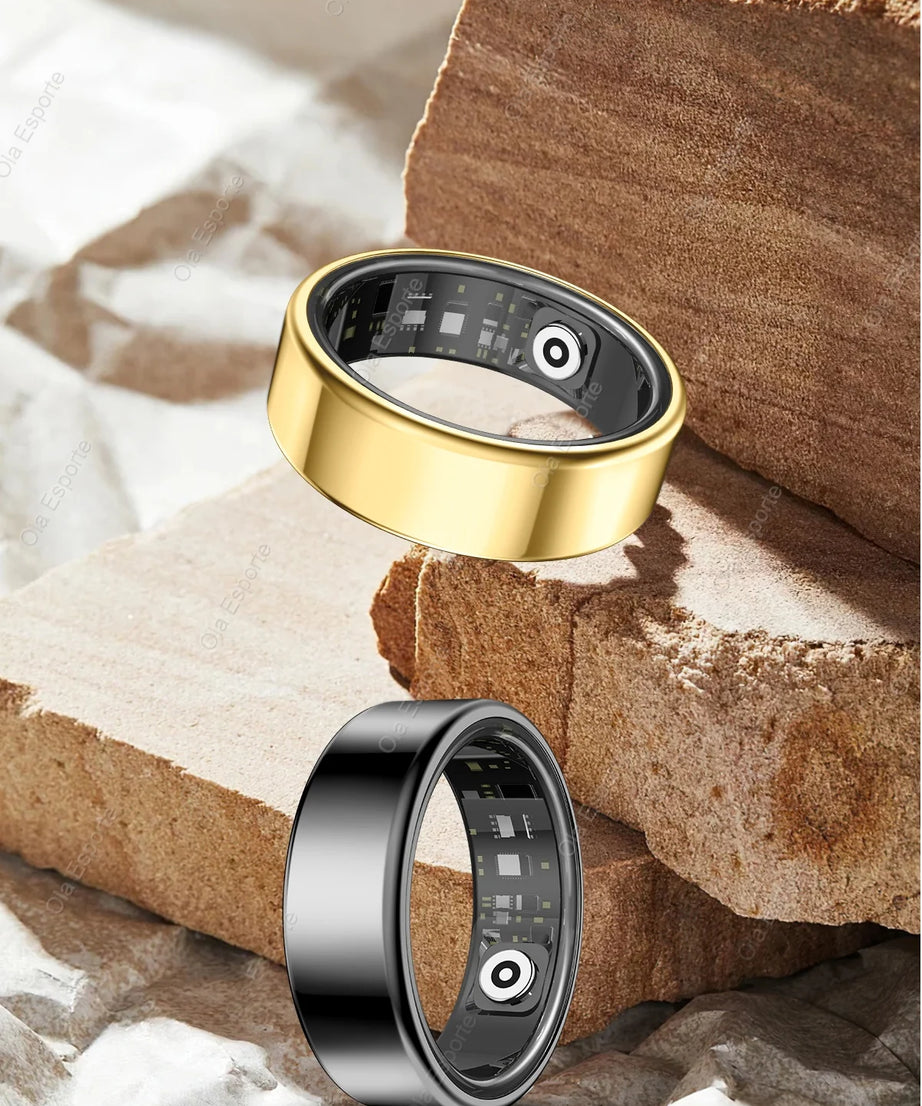 2025 New Smart Ring Men Women, Heart Rate Blood Oxygen and Sleep Monitor Smartring IP68 & 5ATM Waterproof, Multi-sport Mode Ring