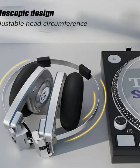 Retro Wireless Bluetooth Headphones with Stereo Microphone HIFI Sound Foldable Noise Cancelling Headsets for Music & Gaming