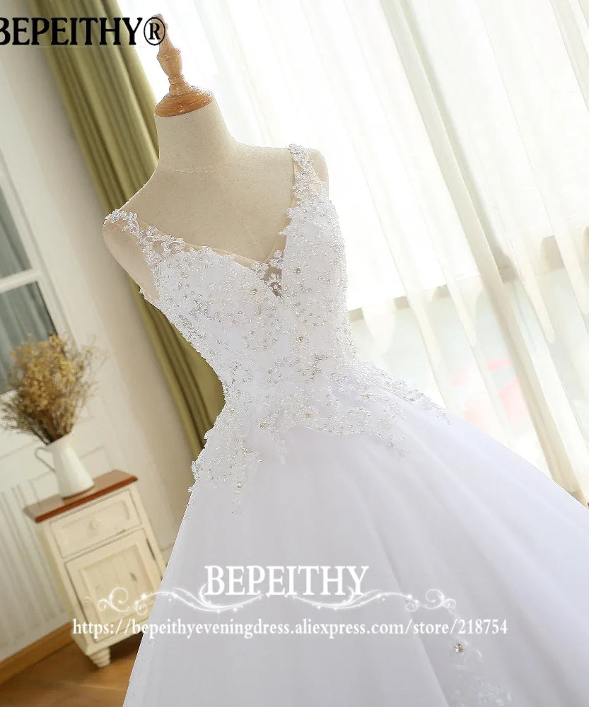 Customized Gorgeous Wedding Dress With Lace Vestido De Novia Princesa Wedding Dresses Real Image Ball Bridal Gown 2022 For Women