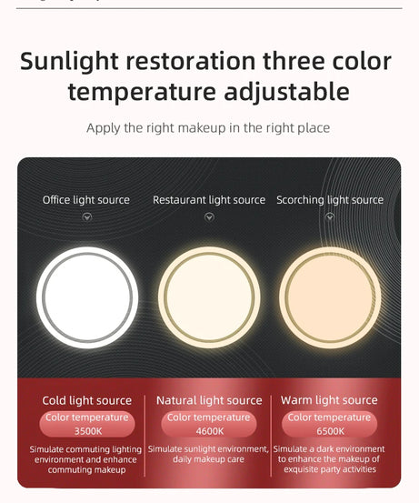 Lighted Makeup Case with Mirror - Portable Travel Makeup Organizer with LED Mirror, 3 Light Settings, Rechargeable Makeup Bag w