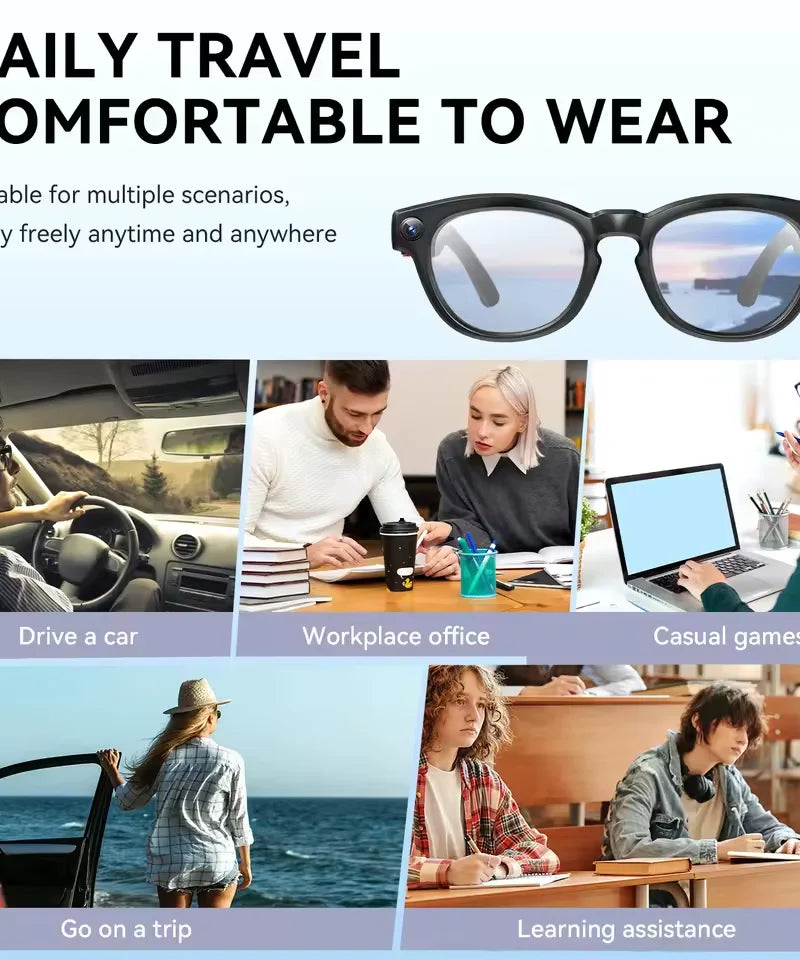 2026 New 4K HD AI Smart Glasses Men 800W Pixel Camera Bluetooth Call 4GB WIFI Transmission Voice Assistant Smart Glasses Women