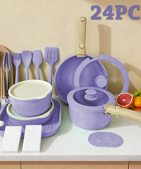 Pots and Pans Set, Nonstick Cookware Set Detachable Handle, Induction Kitchen Cookware Sets , RV Cookware Set, Oven Safe