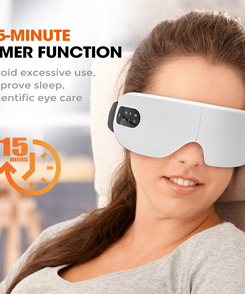 Eye Massager with Heat Smart Eye Care Device with Music for Migraines Relax Reduce Eye Strain Dark Circles Eye Bag Improve Sleep