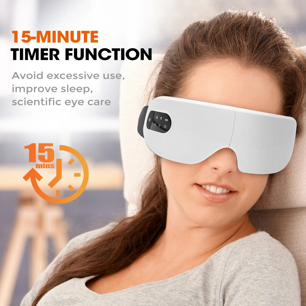 Eye Massager with Heat Smart Eye Care Device with Music for Migraines Relax Reduce Eye Strain Dark Circles Eye Bag Improve Sleep