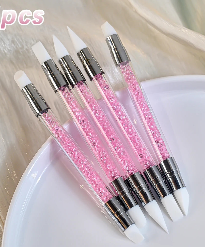 4/6/10Pcs Set Nail Art Stamp Pen DIY Floral Butterfly Nail Graffiti Nail Dotting Tools Polishing Painting Drawing Manicure Tools