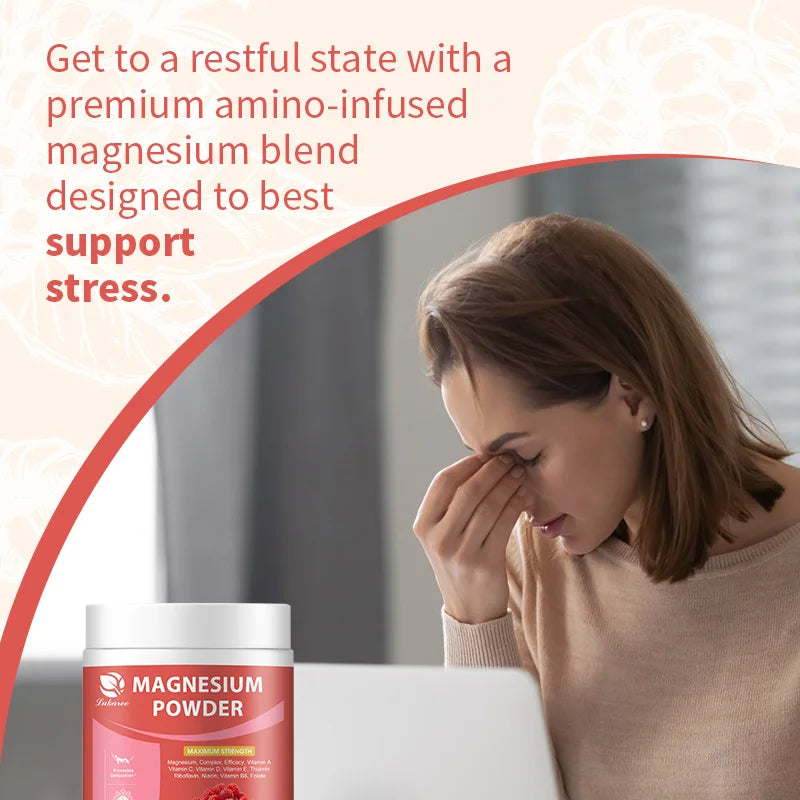 120G High Absorption Magnesium Supplements Support Bone Density and Muscle Relaxation,Help Sleep, Relieve Stress and Calm