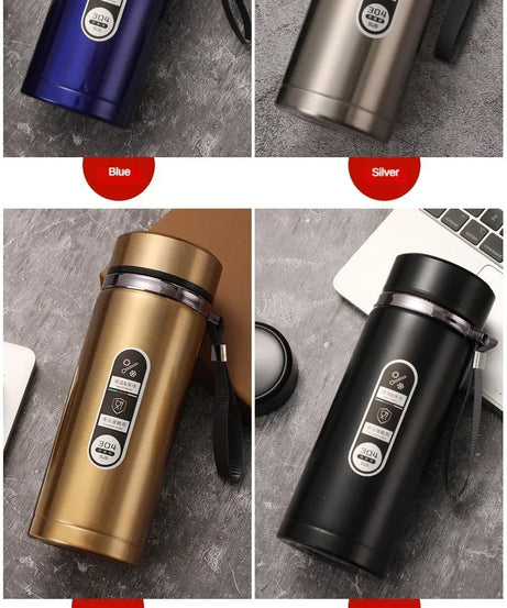 800ML-1L Stainless Steel Thermos Bottle 304 Tea Bottle Car Vacuum Bottle with LED Temperature Display Portable Drinking Cup