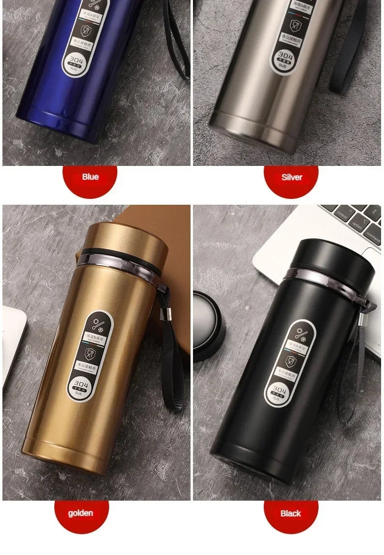 800ML-1L Stainless Steel Thermos Bottle 304 Tea Bottle Car Vacuum Bottle with LED Temperature Display Portable Drinking Cup