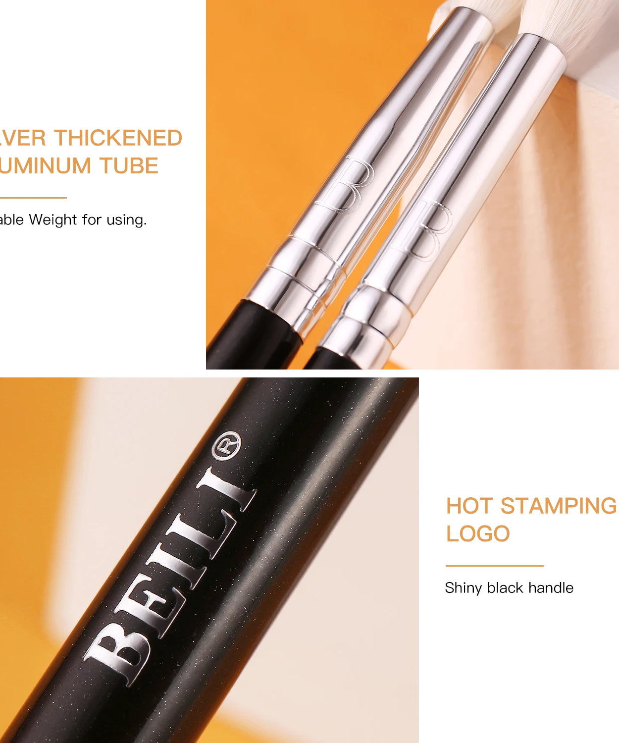 BEILI Professional 6/8pcs Classic Natural Eye Makeup Brushes Set Eyeshadow Eyebrow Blending Smokey Black Beauty Make up Brushes