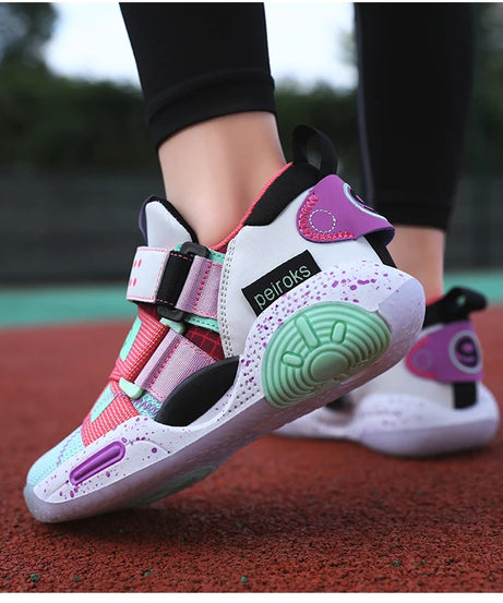 2024 New Children's Basketball Shoes For Boys Girls Non-slip Kids Sport Shoes Lightweight Outdoor Sneakers Trainers Footwear