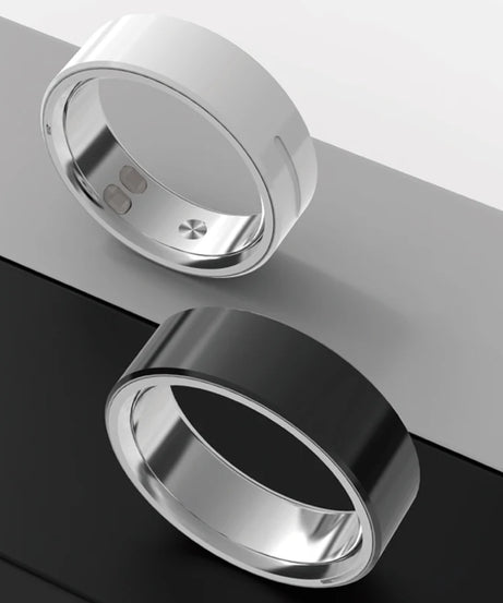 Ceramic Smart Ring with Vibrate Alerts Calls Alarm Notification Vibration, Health and Sleep Monitor 5ATM Waterproof Ring for Men