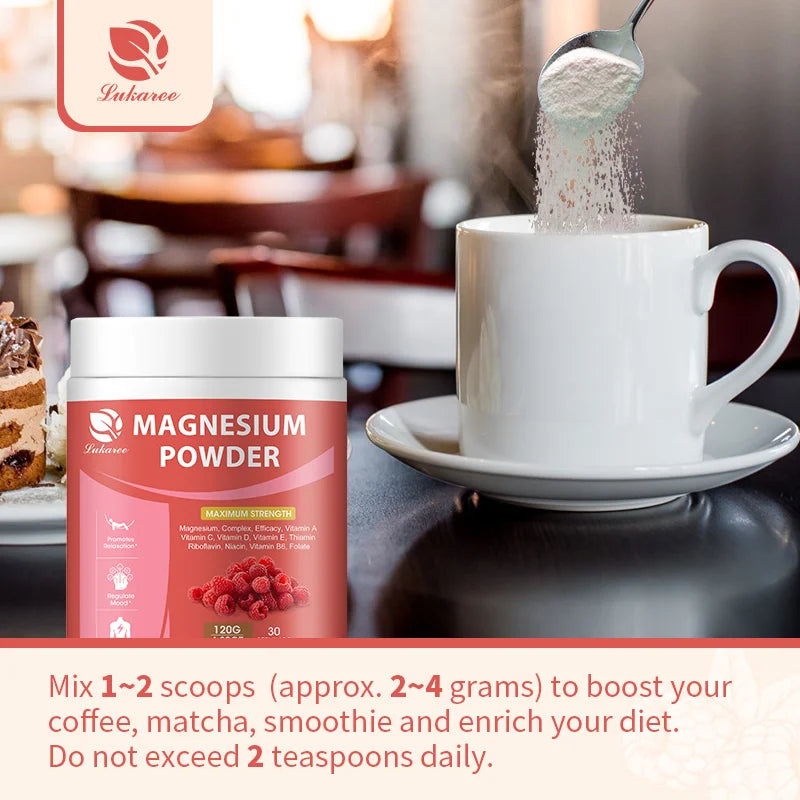 120G High Absorption Magnesium Supplements Support Bone Density and Muscle Relaxation,Help Sleep, Relieve Stress and Calm