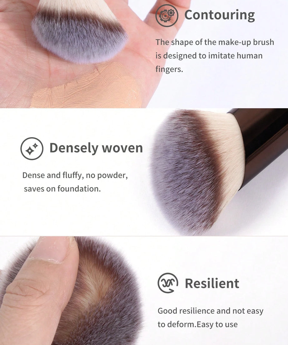 22pcs Professional Makeup Tools Set With Velvet Bag,20pcs Soft Long Aluminum Tube Makeup Brush Set+2pcs Powder Puffs Accessories