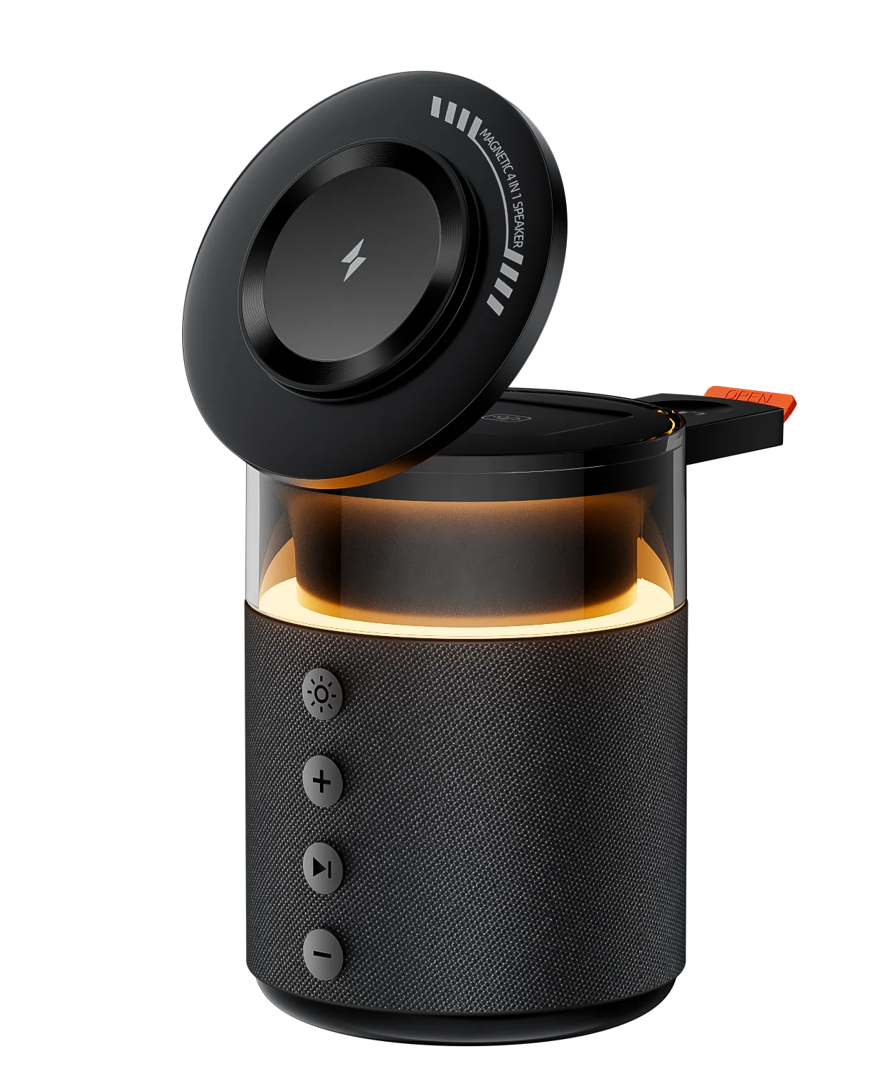 5-in-1 Magnetic Wireless Charging Station with Wireless Speaker Night Light Fast Charger for iPhone iWatch AirPods With Speaker