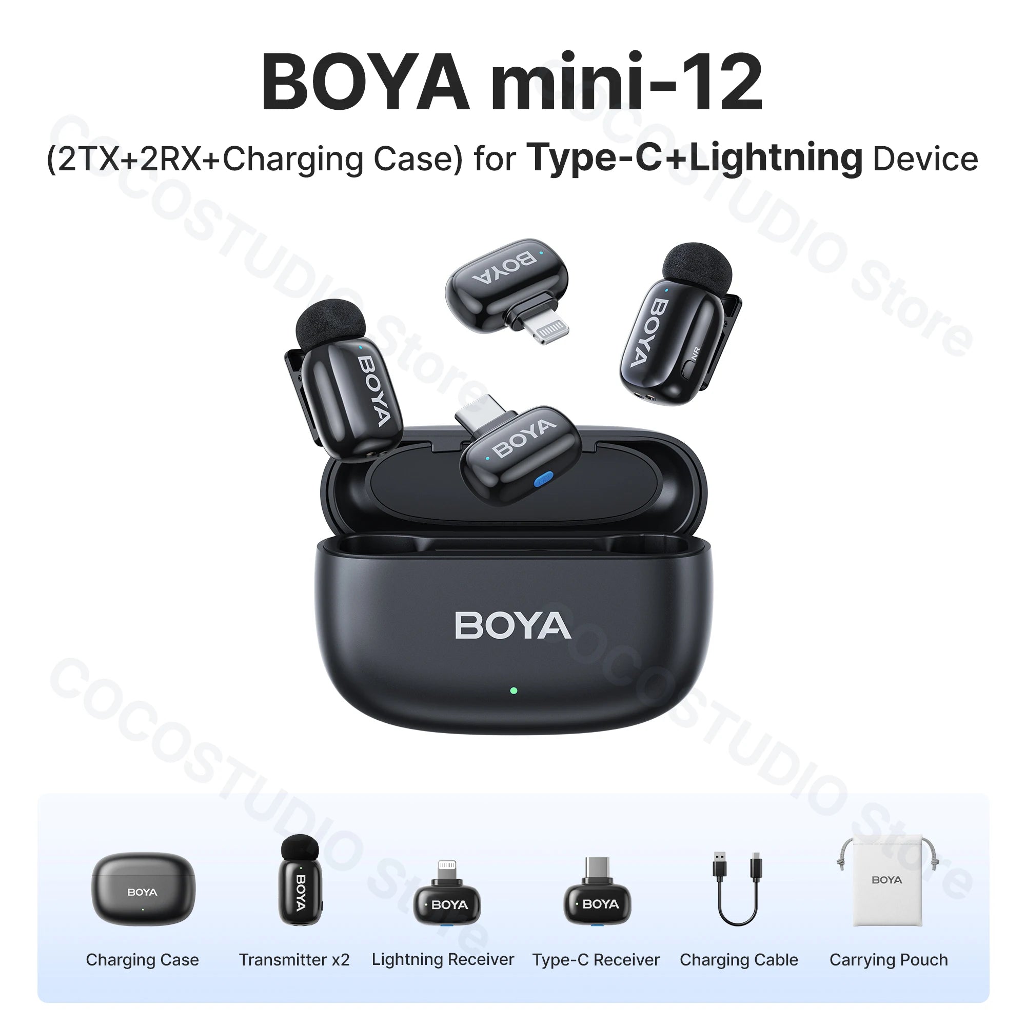 BOYA BOYA Mini Wireless Lavalier Microphone for iPhone 15/16 Series Android Type-C Smartphones Mirroless Cameras Video Recording