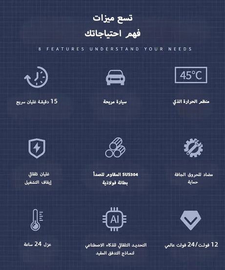 Electric Kettle 12V24V Portable Car Heating Cup 500ml Travel Heating Touch Screen Intelligent Adjustable Temperature Thermal Cup