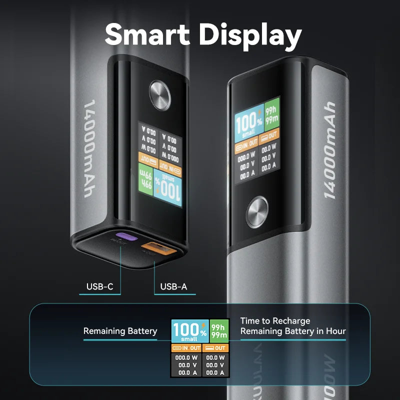 KUULAA 100W Power Bank 14000mAh Portable Charger External Battery PowerBank for Macbook for iPad Laptop Notbook Fast Charging PD