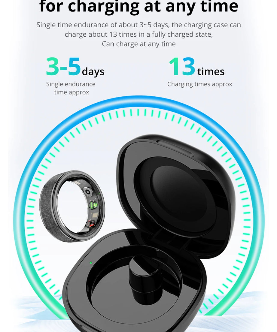 COLMI R10 Smart Ring with Charging Case for Men Women, Health and Sleep Monitor, 5ATM Waterproof, Multi-sport Mode